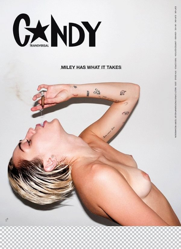 Майли Сайрус шокировала своей фотосессией в журнале Candy