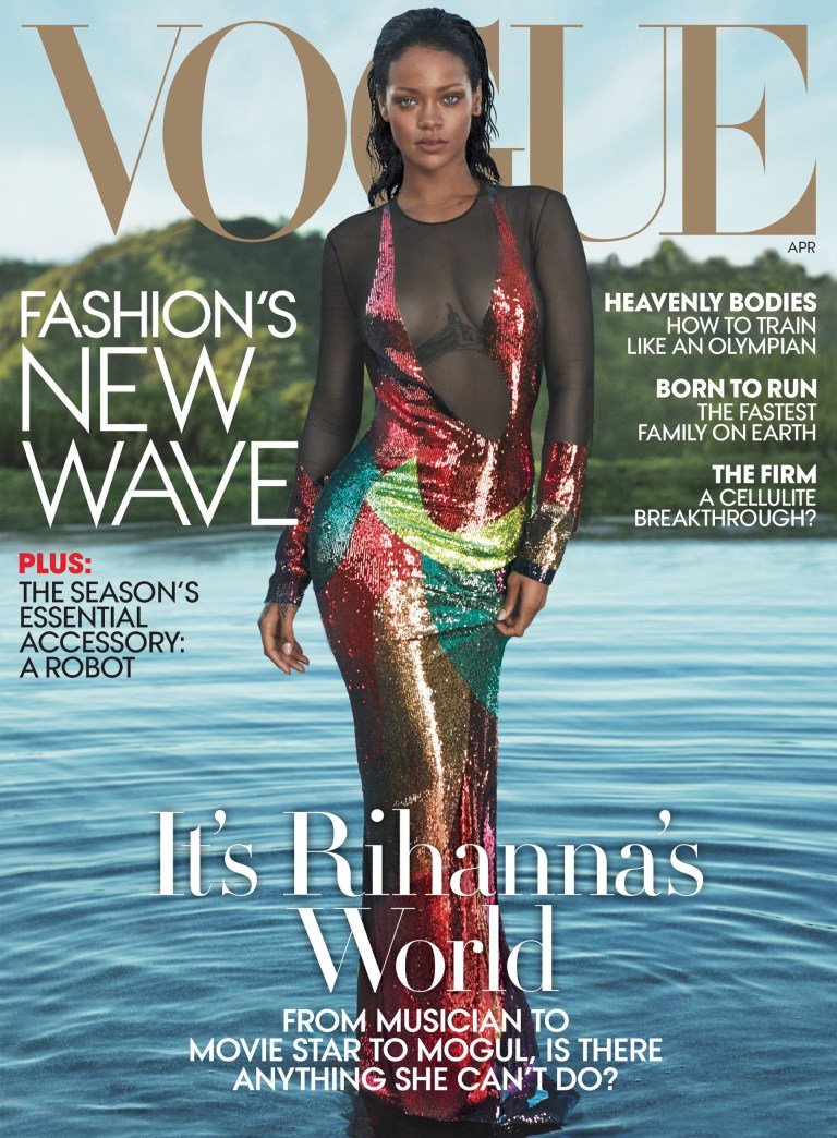 Рианна украсила обложку апрельского Vogue