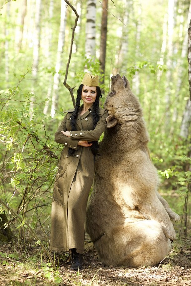  Певица Елена Галицына рискнула жизнью ради красивых фото с огромным медведем